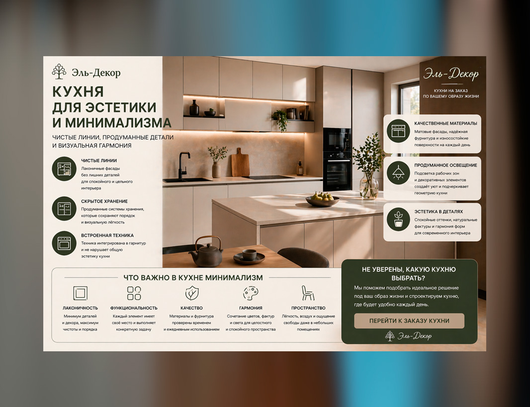 Кухни в стиле минимализм